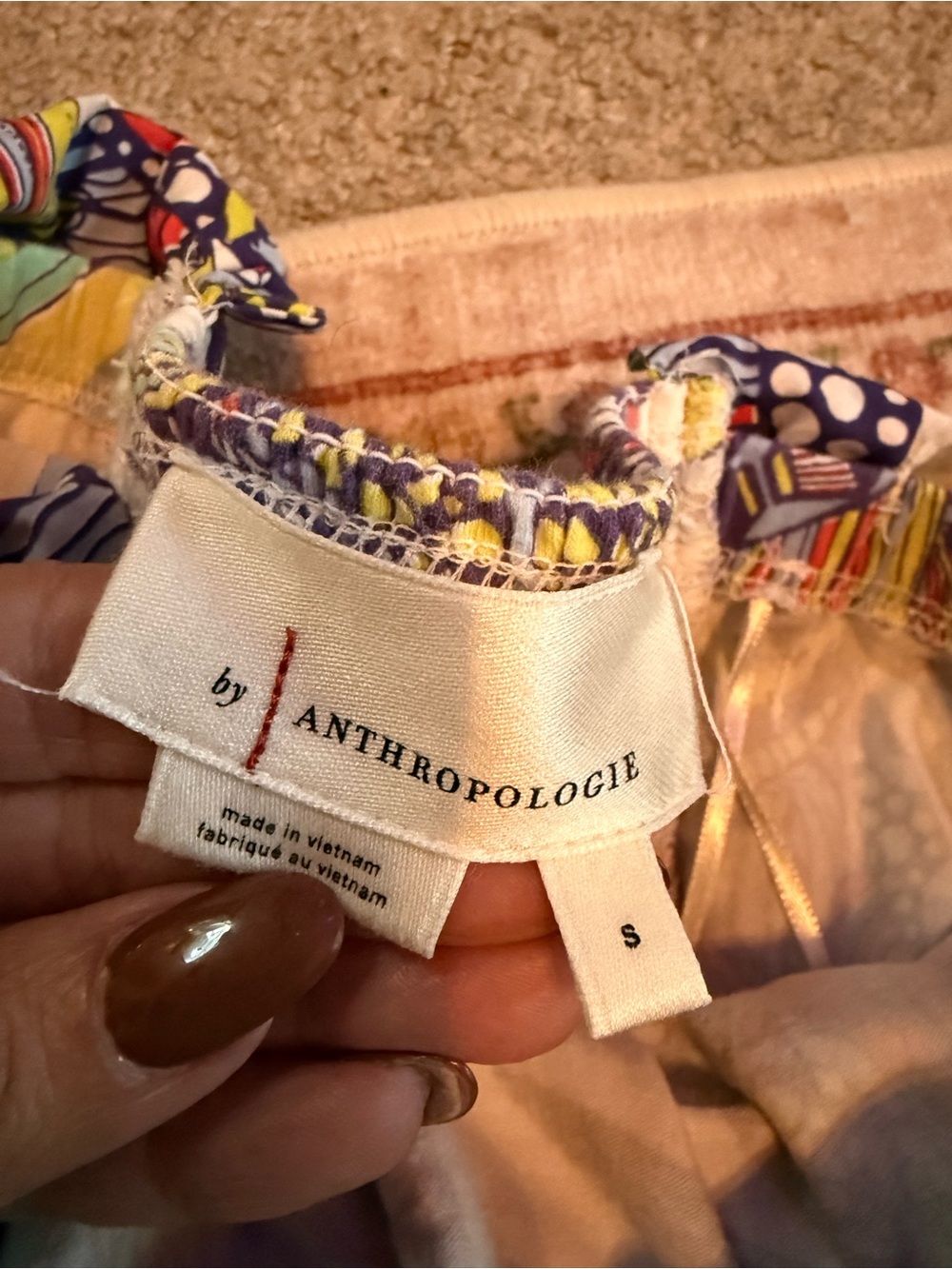 Anthropologie Multicolor Strapless Peplum Top - Picture 3 of 5